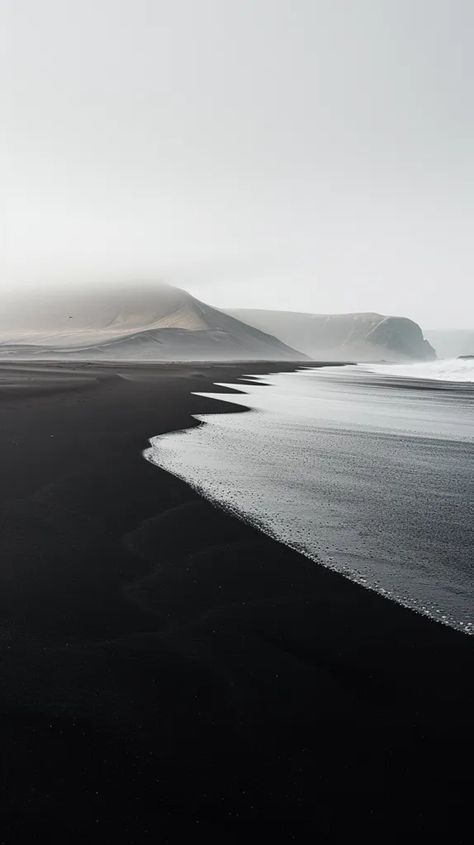 Midjourney AI Image: black sand, minimalistic, desert, landscape, photo --ar 9:16 --v 6.0 → more in ai-img-gen.com Black Sand Beach, Desert Landscape, Single Line, Beach Scene, Black Sand, Rolling Hills, Beach Scenes, Shades Of Grey, Art Images