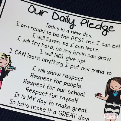 Our Daily Pledge - Responsibiliy in the Classroom Responsive Classroom, Classroom Culture, Classroom Behavior Management, 2nd Grade Classroom, Classroom Behavior, First Grade Classroom, Classroom Rules, New Classroom, Classroom Community