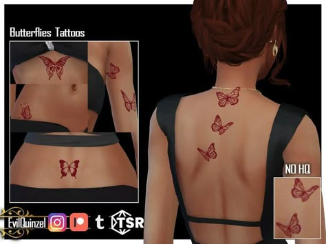 #sims4 #sims4cc #tattoos Sims 4cc Tattoos, S4cc Tattoos, The Sims 4 Cc Tattoos, Sims Tattoos, Sims 4 Cc Tattoos, Butterflies Tattoos, Sims 4 Pack, Sims 4 Face, Sims 4 Free Mods