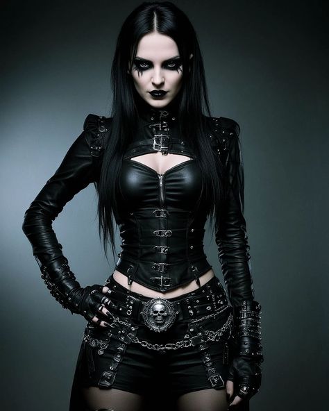 Our gothic belts are the ultimate fusion of style and rebellion. With detailed chains, bold buckles, and intricate designs, these belts are the perfect accessory to complete your dark ensemble.🖤 Whether you’re rocking leather, lace, or something in between, these belts add that extra edge to your look. Unleash your inner goth and let your style do the talking.👑 Embrace the night, make a statement, and feel the power of true gothic fashion. Available now—link in bio!#GothicFashion #DarkAesthet... Black Rock Outfits For Women, Goth Leather Outfit, Heavy Metal Fashion Woman, Leather Goth Outfit, Heavy Metal Outfits For Women, Female Metalhead, Gothic Belts, Goth Style Outfits, Metal Outfits Women