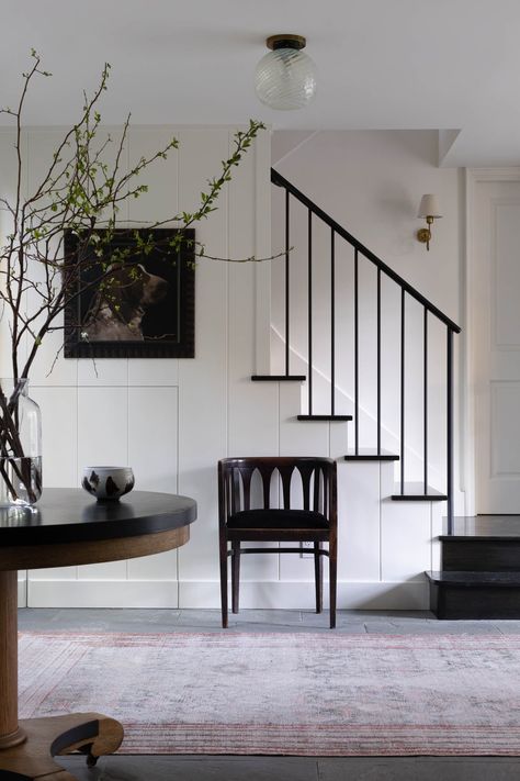 Entrance Stairs Entryway, Modern Heritage Interior, Stairs Entryway, Heritage Interior, Entrance Stairs, Lux Interior, Scandi Furniture, Modern Heritage, Hallway Inspiration