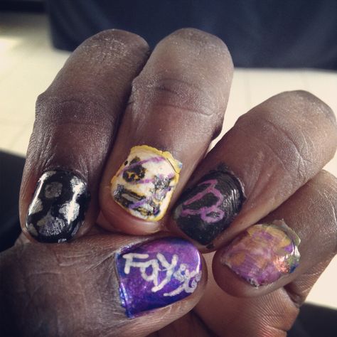 Gamzee Makara Inspired Nails #homestuck #juggalo #faygo #darkcarnival #nailstuck #gamzeemakara Gamzee Makara, Homestuck Trolls, Inspired Nails, Homestuck, Rings For Men, Nail Art, Nails, Quick Saves, Art