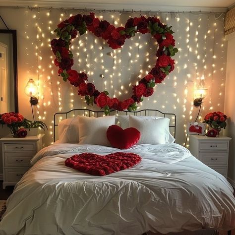 Hi Friends Some Surprise able Thing is waiting for you click on the given below link Romantic Room Aesthetic, Romantic Couple Room, Romance Room, Beautiful Ceiling Designs, Room Surprise, Romantic Room Surprise, Rose Bed, Romantic Valentines Day Ideas, Romantic Room Decoration