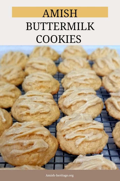 Rack full of Amish buttermilk cookies Recipes That Require Buttermilk, Gf Buttermilk Recipes, Buttermilk In Recipes, Butter Milk Cookies, Cookie Recipes With Buttermilk, Cookies Using Buttermilk, Butter Milk Recipes Desserts, Cookies Made With Buttermilk, Amish Oatmeal Cookies