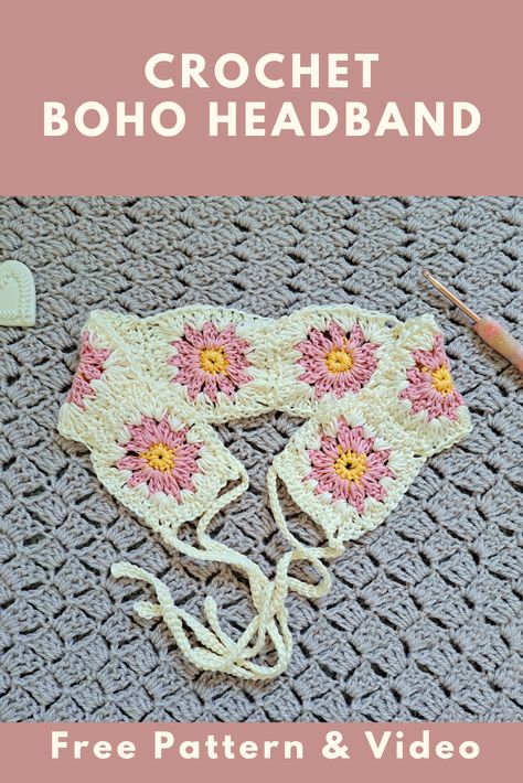 Hippie Crochet Patterns, Crochet Headband Free, Easy Crochet Headbands, Crochet Flower Headbands, Boho Crochet Patterns, Crochet Hairband, Crochet Headband Pattern Free, Crochet Bandana, Hippie Crochet