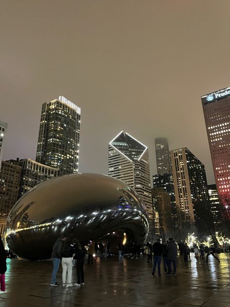 Aesthetic Pictures Of Chicago, Chicago City Lights, Travel Aesthetic Chicago, Chicago Bean Aesthetic, Chicago Travel Aesthetic, Life In Chicago, Couple In Chicago, Chicago By Night, Chicago Beach Aesthetic