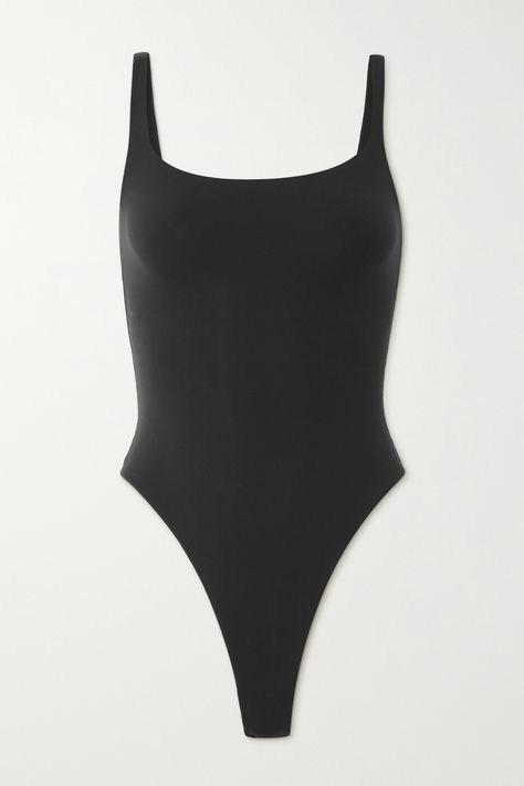 For SKIMS the fit and feel of a piece is everything. Designed to suit any shape or size, this bodysuit is made from double-layered stretch-jersey that feels so soft against skin. It has an elegant scooped back plus high-cut legs and a thong base that are practically invisible under pants or skirts. Suit Pin, Bodysuit Tops, Pastel Outfit, Square Neck Bodysuit, Body Suit Outfits, Shapewear Bodysuit, Best Lingerie, Under Pants, Black Bodysuit