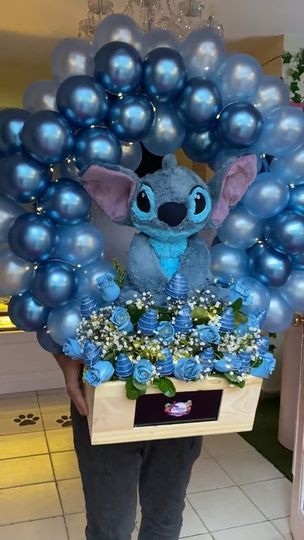 603K views · 12K reactions | Such a cute party for Stitch lovers #stitch #blue #waltdisney #lilostitch | Stitch Lovers | Stitch Lovers · Original audio Donut Decorating Ideas, Ribbon Flowers Bouquet, Stitch Cake, Balloon Bouquet Diy, Diy Bouquet Wrap, Stitch Blue, 20th Birthday Party, Piñata Ideas, Flower Gift Ideas