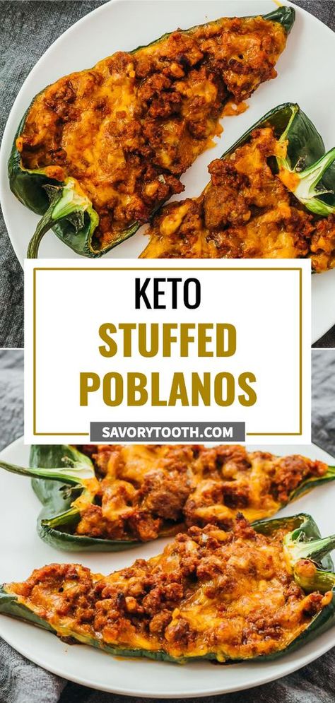 Poblano Peppers Recipes, Ground Beef Recipes Keto, Beef Recipes Keto, Mexican Flavors, Healthy Low Carb Dinners, Meal Options, Healthy Diets, Keto Beef Recipes, Poblano Peppers