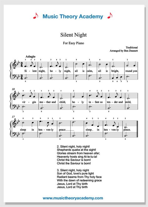 Silent Night Piano, Silent Night Sheet Music, Christmas Piano, Night Music, Easy Piano Sheet Music, Piano Player, Easy Piano, Holy Night, Piano Sheet