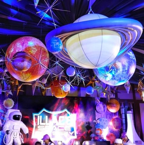 10 Party Trends for 2020; space themes Outer Space Crafts, Outer Space Birthday Party, Space Themes, Space Party Decorations, Space Crafts For Kids, Outer Space Art, Galaxy Party, Alien Party, Astronaut Party