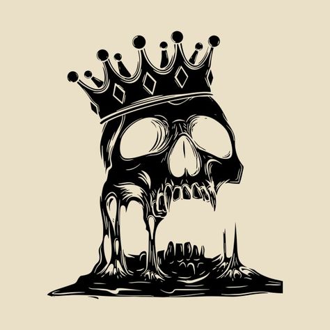 Check out this awesome 'Skull+Crown' design on @TeePublic! Skull Crown Tattoo Design, Cool Skull Drawings Sketches, Skeleton With Crown, Skull With A Crown, Skull And Crown, Skull Drawing Sketches, Friends Tattoos, Skull Queen, Cool Skull Drawings