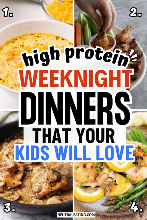 Thinking of the best high protein meals to serve your kids? Check out these easy high protein weeknight dinners your kids will love. These recipes are super easy to make and will surely be a hit for the whole family. Try these now! Clean Eating Protein Meals, Healthy Family Dinners For Picky Eaters, Meals The Whole Family Will Love, Easy Week Night Meals Families, Yummy Dinners For Picky Eaters, Weekly Night Dinners, Healthy Meals For The Whole Family, Sat Dinner Ideas, Healthy Easy Meals For Family