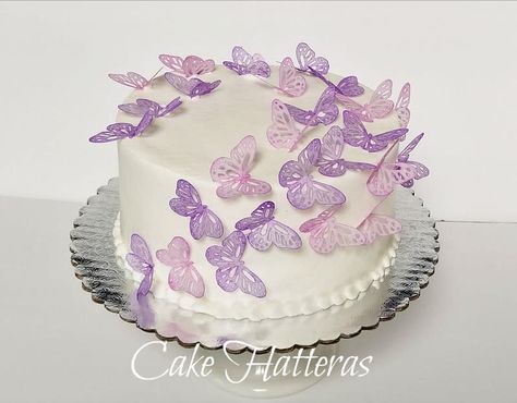 Butterfly Wedding Cake by Donna Tokazowski- Cake Hatteras Hatteras N.C.  - http://cakesdecor.com/cakes/310586-butterfly-wedding-cake Iced Wedding Cake, Party Salad, Edible Butterflies, Butterfly Wedding Cake, Edible Butterfly, Butterfly Birthday Cakes, Petal Dust, Rabbit Cake, Butterfly Cake