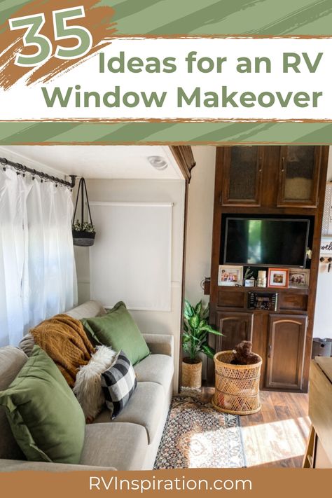 Rv Window Makeover, Rv Window Treatments, Camper Blinds, Camper Makeover Ideas, Window Makeover, Rv Curtains, Camper Curtains, Rv Windows, Camper Windows