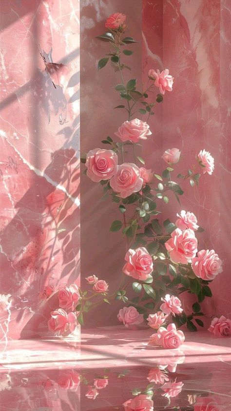 Rose Photo Aesthetic, Photo Aesthetic Rose, Black And Pink Living Room, Light Pink Wallpaper Aesthetic, Rose Aesthetic Wallpaper, Wallpaper Iphone Minimalist, Summer Phone Wallpapers, Wallpapers Floral, Aesthetic Wallpaper Dark