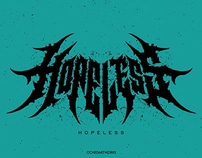 Check out new work on my @Behance profile: "HOPELESS METAL LOGO" http://be.net/gallery/154811965/HOPELESS-METAL-LOGO Metal Artworks, Gothic Writing, Metal Typography, Metal Logo Design, Dark Lettering, Dark Rock, Metal Band Logos, Typography Ideas, Metal Font