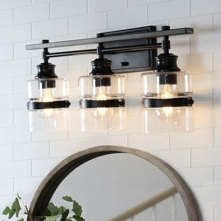 ExBrite 3-lights Bathroom Dimmable Black Vanity Lights Modern Wall Sconce Lighting - On Sale - Bed Bath & Beyond - 34354829 Rustic Vanity Lights, Matte Black Vanity, Modern Vanity Lighting, Black Vanity Bathroom, Rustic Vanity, Farmhouse Bathroom Vanity, Black Vanity Light, Black Vanity, Daily Beauty Routine