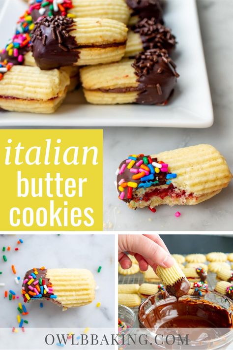 Italian Butter, Italian Butter Cookies, Italian Christmas Cookies, Jelly Cookies, Italian Cookie Recipes, Italian Bakery, Italian Recipes Dessert, Jam Cookies, Baking Fun