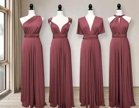 Rosewood Bridesmaid Dress Infinity Dress Convertible | Etsy New Zealand Cinnamon Bridesmaid Dresses, Bridesmaid Dresses Canada, Semi Formal Mujer, Vestido Convertible, Convertible Wrap Dress, Multiway Bridesmaid Dress, Rose Bridesmaid, Cinnamon Rose, Infinity Dress Bridesmaid