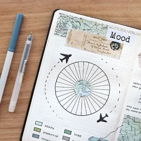 Bullet Journal Voyage, Travel Bullet Journal, Travel Tracker, Weekly Log, Bullet Journal Key, Bullet Journal Spreads, Bullet Journal Weekly Spread, Bullet Journal Mood, Bullet Journal Themes