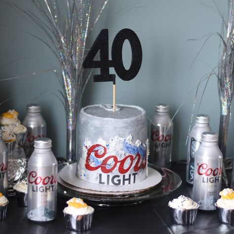 Coors Light Birthday Cake, Coors Light Cake, Light Cake, Beer Cake, Fun Cakes, Light Cakes, 40th Birthday Parties, Coors Light, Coors Light Beer Can