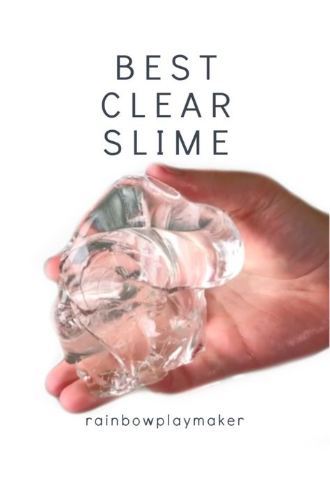 HOW TO MAKE THE BEST CLEAR SLIME - Slime Recipe Clear, Diy Clear Slime, Crafts Slime, Cool Slime Recipes, Clear Glue Slime, Fluffy Slime Recipe, Borax Slime, Making Fluffy Slime, Slime No Glue