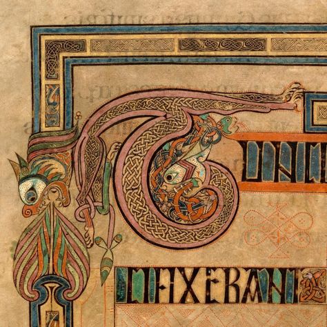 The Book Of Kells, Celtic Artwork, Book Of Kells, Animal Symbolism, Celtic Knotwork, Medieval Manuscript, Viking Art, Celtic Symbols, Illuminated Letters