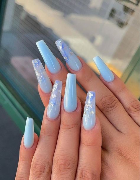 Boy Baby Shower Nail Ideas, Boy Baby Shower Nails, Baby Boy Nail Ideas, Blue Baby Shower Nails, Baby Shower Nail Ideas, Baby Shower Nails Boy, Baby Boy Nails, Baby Blue Acrylic Nails, Pastel Blue Nails