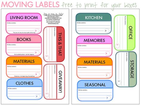 Free Moving Boxes, Moving Box Labels, Moving Labels, Moving Hacks Packing, Organizing For A Move, Moving Checklist, Packing To Move, Moving Packing, Moving Home