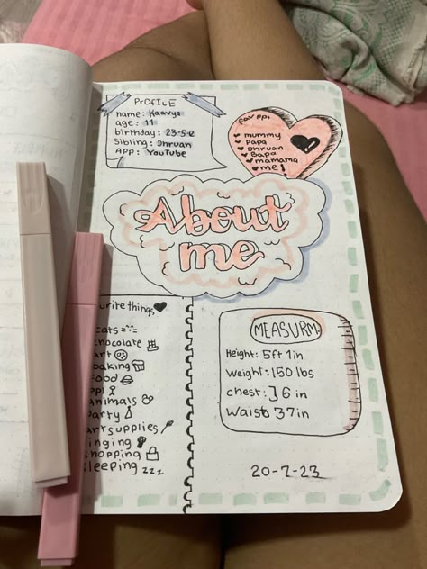 Diary About Me Page Ideas, All About Me Astetic, Journal About Me Aesthetic, Emty Note Book Ideas, All About Me Ideas Aesthetic, Journal Ideas All About Me, About Me Diary Ideas, All About Me Aesthetic Journal, Notebook Ideas About Me