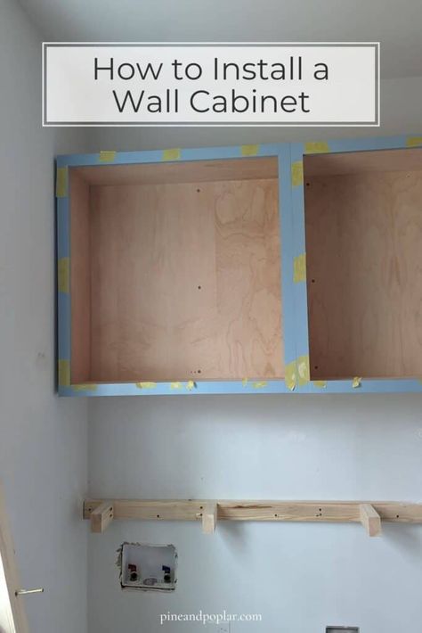 How To Build A Wall Cabinet, How To Hang Cabinets, Hanging Bathroom Cabinet, Upper Kitchen Cabinets, Sweet Annie, Cabinet Plans, Wall Cabinets, Installing Cabinets, Garage Storage Cabinets