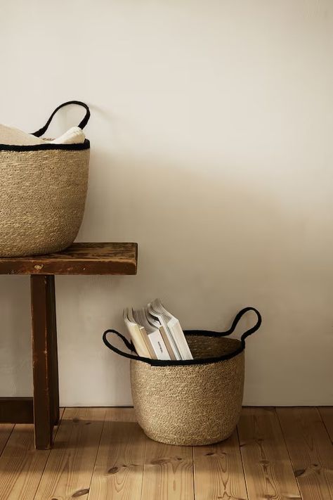 New Arrivals H&M Home - Latest Interior Trends | H&M GB Seagrass Storage Baskets, College Dorm Essentials, New Interior Design, Round Storage, Bathroom Outdoor, Linen Storage, H&m Home, Capitol Hill, Kids Outerwear