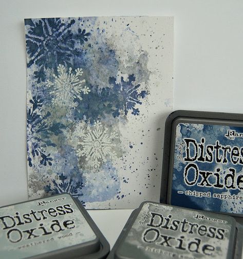 Distress Ink Techniques, Lavinia Stamps Cards, Stamped Christmas Cards, Tim Holtz Cards, Tim Holtz Distress Ink, Snowflake Cards, Card Making Tips, Scrapbooking Techniques, Distress Oxide Ink