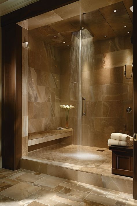 20 Master Bath Wet Room Ideas - Remodr Interesting Bathroom Ideas, Master Bath No Tub Bathroom Ideas, Modern Walk In Shower Ideas, Luxury Shower Room, Master Bath Wet Room, Bath Wet Room, Dream Bathroom Luxury, Master Bathrooms Luxury, Wet Room Ideas