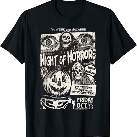 Faster shipping. Better service Horror Movie Tshirts, Movie Tshirts, Horror Fashion, Movie Design, Poster Graphic, Spooky Style, Creepy Horror, Horror Show, Scary Movie