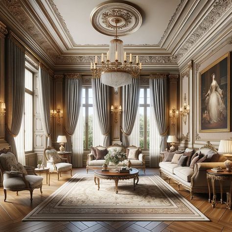 French Neoclassical Style: Elegant French Interiors - ZYYAH French Neoclassical Interior Design, Luxury Neoclassical Interior, French Neoclassical Interior, French Chateau Interiors, French Villa Interior, Doorbell Design, Regency Lamp, French Design Style, Neoclassical Interior Design