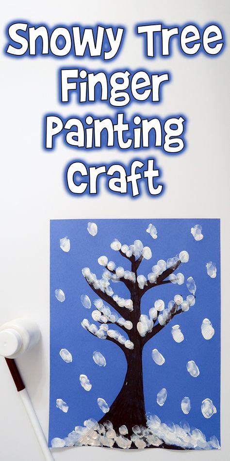 Tree Finger Painting, Snow Crafts, Winter Crafts Preschool, January Art, Weather Crafts, Winter Activities Preschool, January Crafts, Baby Art Projects, Winter Art Projects