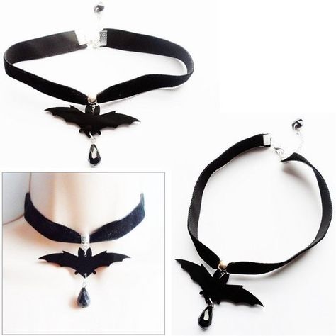 Necklaces Gothic, Goth Choker Necklaces, Colar Chocker, Bat Necklace, Gothic Choker, Goth Choker, Gothic Jewellery, Gothic Chokers, Jewelry Gothic