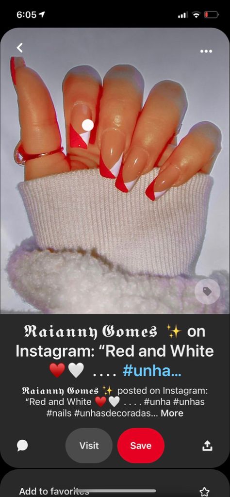 Red White Tip Nails, Red And White Tips Nails, Red And White French Tip Nails Coffin, Red And White French Tip Nails Christmas, White French Tip With Red Line, White And Red French Tip Nails, Red And White French Tip Nails, Sparkly Red French Tip Nails, Red French Tip Nails Coffin