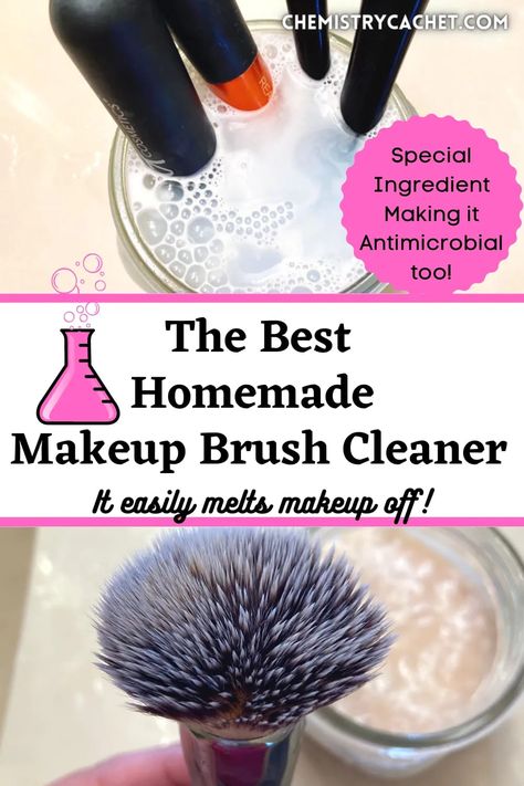 If you want an easy DIY makeup brush cleaner, this is the best recipe! Our homemade solution not only cleans, but it is also antimicrobial, sanitizes, and only has a few ingredients. Extend the life of your makeup brushes and keep skin healthy too Ingredient Photography, Diy Brush Cleaner, Diy Makeup Brush Cleaner, Diy Cleanser, Diy Cleaner, Easy Diy Makeup, Makeup Cleaner, Clean Makeup Brushes, Diy Makeup Brush