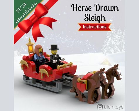 Lego Gingerbread House, Lego Christmas Village, Horse Drawn Sleigh, Lego Winter Village, Lego Advent Calendar, Lego Village, Lego Advent, Lego Winter, Instructions Lego