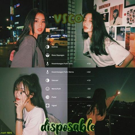 Disposable Effect Vsco, Disposable Camera Aesthetic Vsco, Photo Edit Recipes, Ig Vintage Filter, Disposable Vsco Filter, Disposable Photo Edit, Vsco Photo Filters, Retro Photo Filter, Pics Art Filters