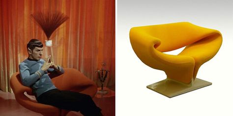 This Page On Instagram Collects Interior Design Objects Used In Star Trek, Here Are 30 Of The Best Finds Star Trek Furniture, Star Trek Inspired Decor, Star Trek Interior Design, Star Trek Design, Star Trek Interior, Star Trek Bedroom, Ribbon Chair, Flatware Design, Film Star Trek