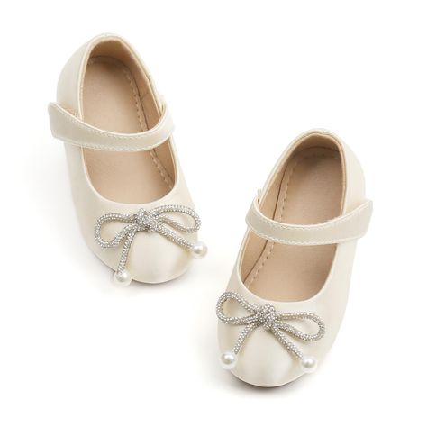 PRICES MAY VARY. Classic Design: Our Toddler Girl Dress Shoes come in Lively and adorable Design. Vintage Bows make them timeless fashion items. CONVENIENCE：Toddler Mary Jane Shoes with Magic Paste Design - Easy to put on and off by kids themselves. MUST-HAVE - Great first choice as Flower Girl Shoes & Toddler Party Shoes & Church Shoes for Girls. Whether your child is going to a party, a wedding, or to school or travel - These Girls Flats are a winner. EVERYDAY COMFORT：These Ballerina Ballet Sh Shoes Church, Church Shoes, Toddler Girl Dress Shoes, White Ballet Flats, Church's Shoes, Toddler Sandals Girl, Mary Jane Ballet Flats, Flower Girl Shoes, Girls Dress Shoes