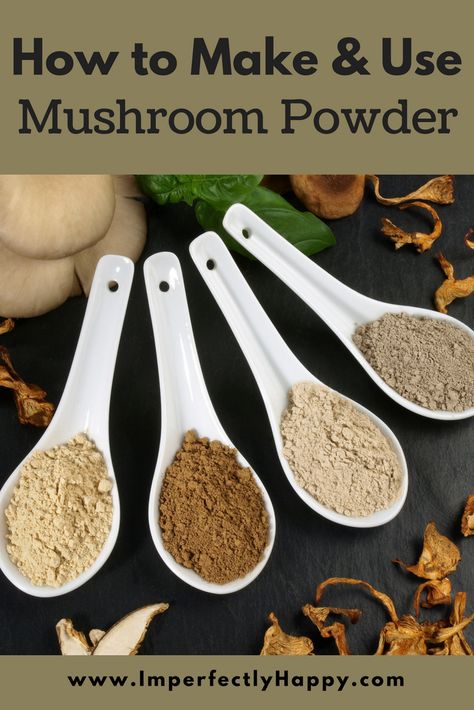 How to Make & Use Mushroom Powder. A great way to preserve mushrooms without canning! Preserve Mushrooms, Dehydrated Vegetables, Comidas Fitness, Mushroom Powder, Dried Mushrooms, Homemade Spices, Homemade Seasonings, Dehydrated Food, Dehydrator Recipes