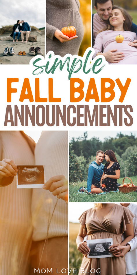 Collage of fall baby announcement ideas for a fall pregnancy. Big Sister Pumpkin Announcement, October Birth Announcement, Pumpkin Baby Announcement With Sibling, Pregnancy Announcement Pictures Fall, Fall Big Sister Announcement, Fall Pregnancy Announcement With Sibling, 2nd Baby Announcement Photoshoot, Simple Baby Announcement Picture Ideas, Pregnancy Announcement With Big Sister