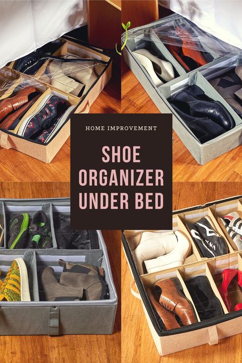 Organizer Under Bed, Shoe Organizer Under Bed, Under Bed Shoe Storage, Under Bed Storage Containers, Bedroom Organization Storage, Space Storage, Clear Top, Closet Organizers, Under Bed