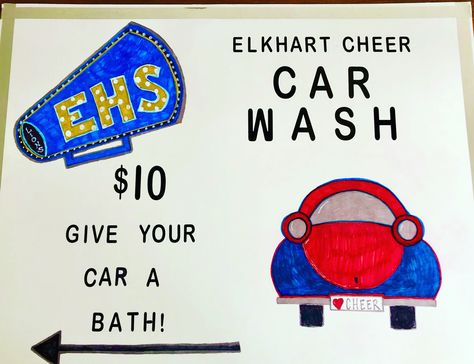 Car Wash Sign Ideas, Cheer Car Wash Posters Ideas, Car Wash Posters Ideas Diy, Car Wash Signs Posters, Carwash Posters Ideas, Fundraiser Poster Ideas, Car Wash Posters Ideas, Cheer Fundraisers, Homemade Posters