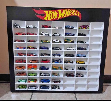 Hot Wheels Display Case, Bike Birthday Parties, Hot Wheels Storage, Hot Wheels Display, Couple Ring Design, Hot Wheels Garage, Hot Weels, Hot Wheels Cars, Diy Crafts Hacks